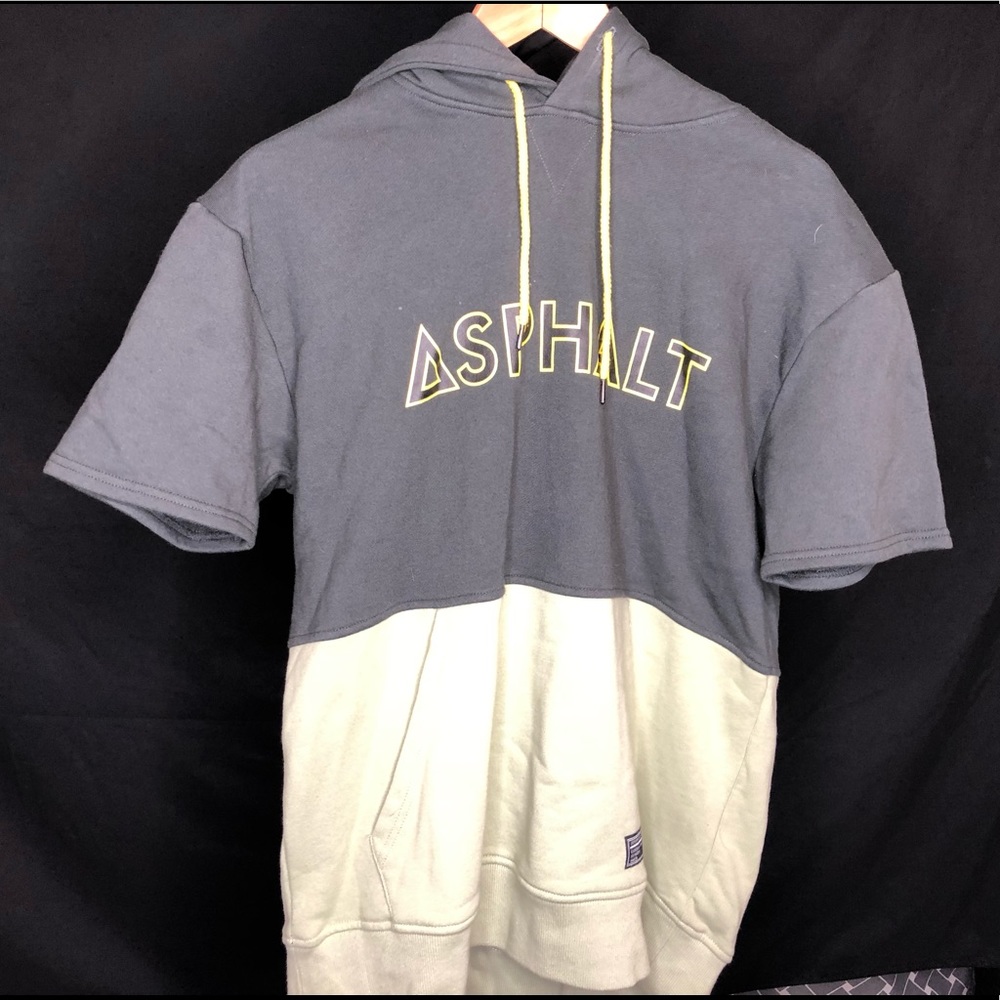 Asphalt bi color cut off hoodie